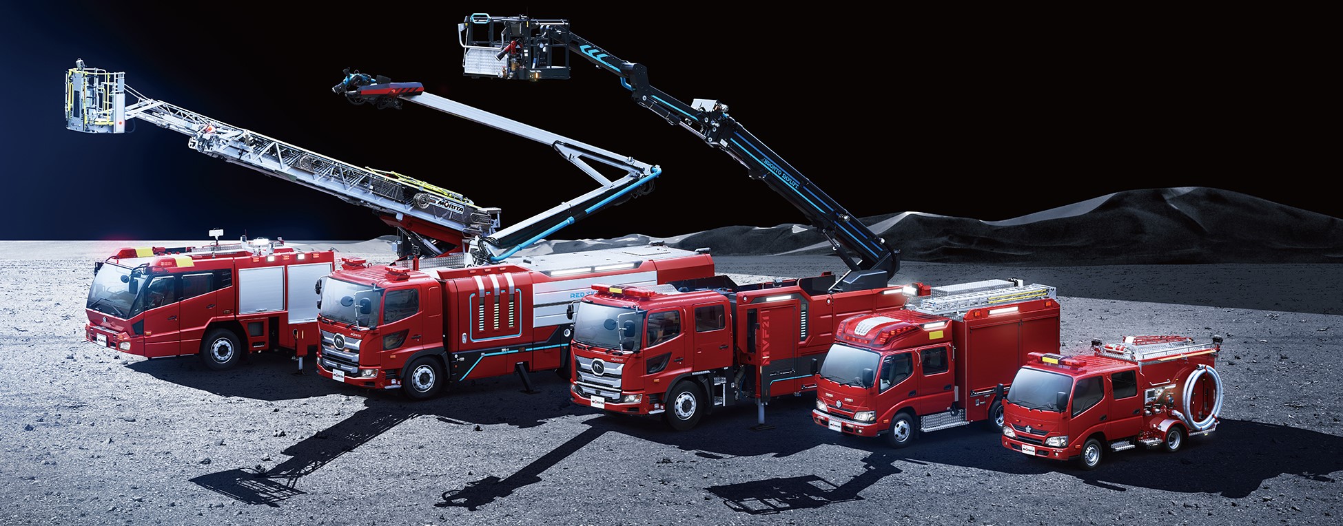 モリタオリジナル 先端屈折式はしご付消防車スーパージャイロラダー 
